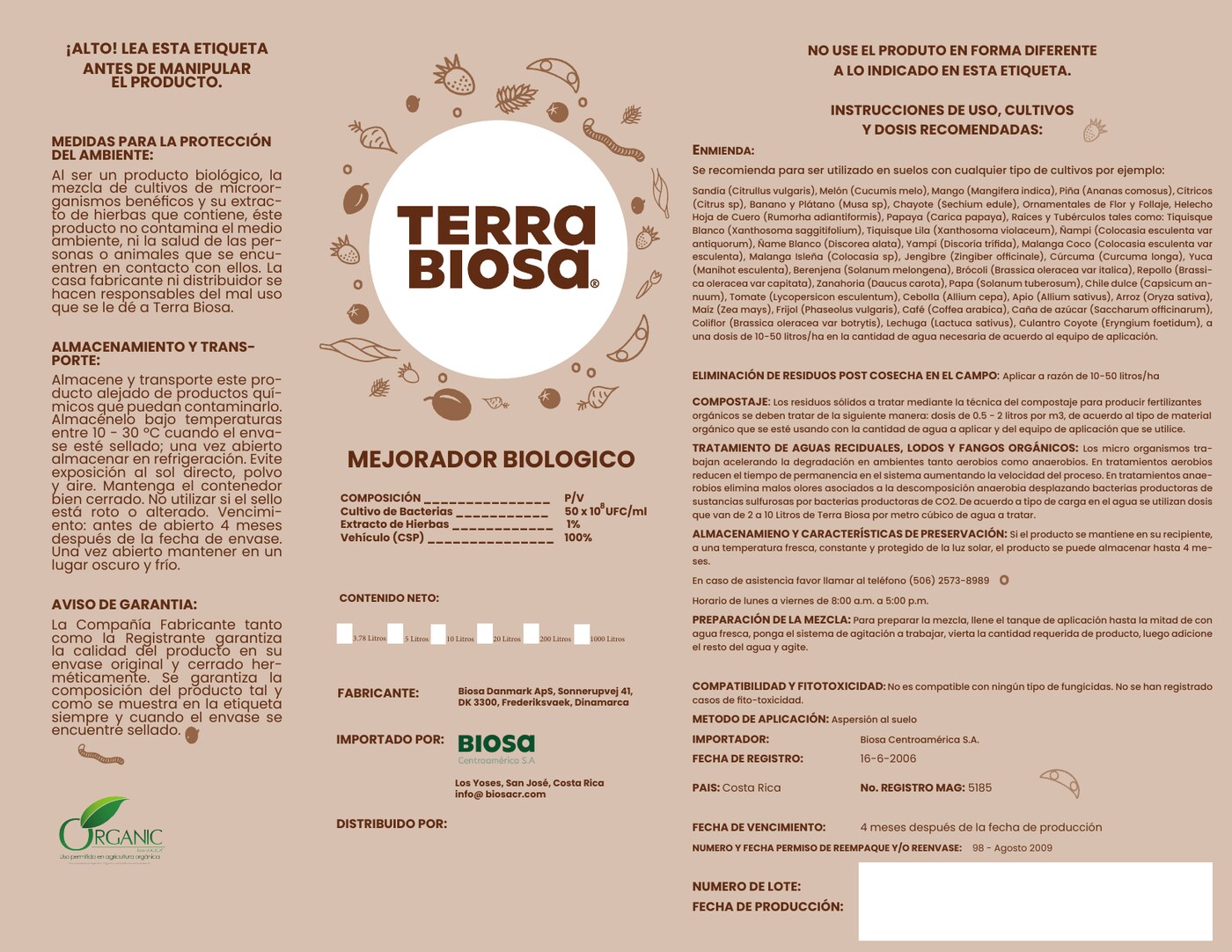 Nuevo diseño de Terra Biosa Costa Rica